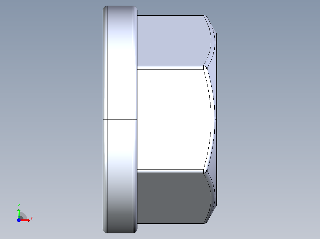 法兰螺母-14-FN.STEP前视图