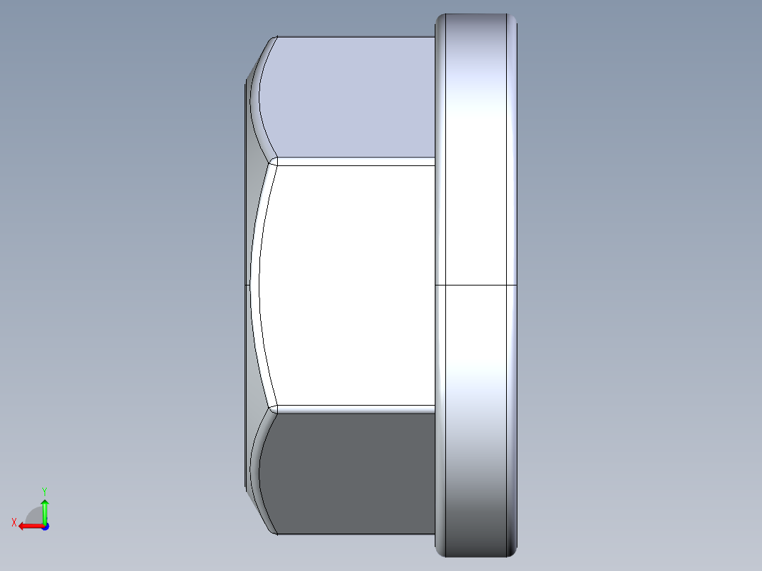 法兰螺母-14-FN.STEP后视图