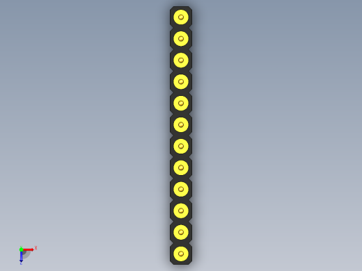 2.54毫米PCB连接器,单排,双头圆排针，100密耳，2.54毫米，1x1~1x12针，DIP接头，单排双头圆形针俯视缩略图