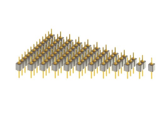2.54毫米PCB连接器,单排,双头圆排针，100密耳，2.54毫米，1x1~1x12针，DIP接头，单排双头圆形针缩略图
