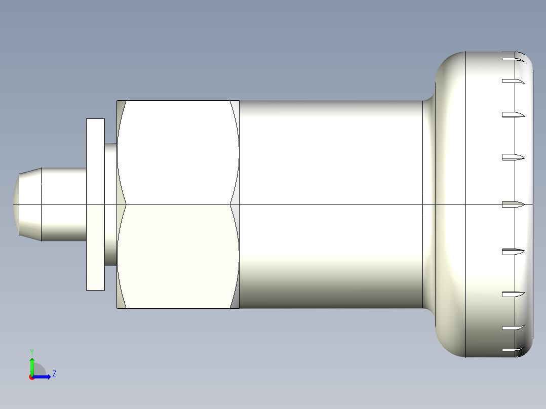 分割定位柱(薄板用)2212-3D多系列多零件图纸模型左视图