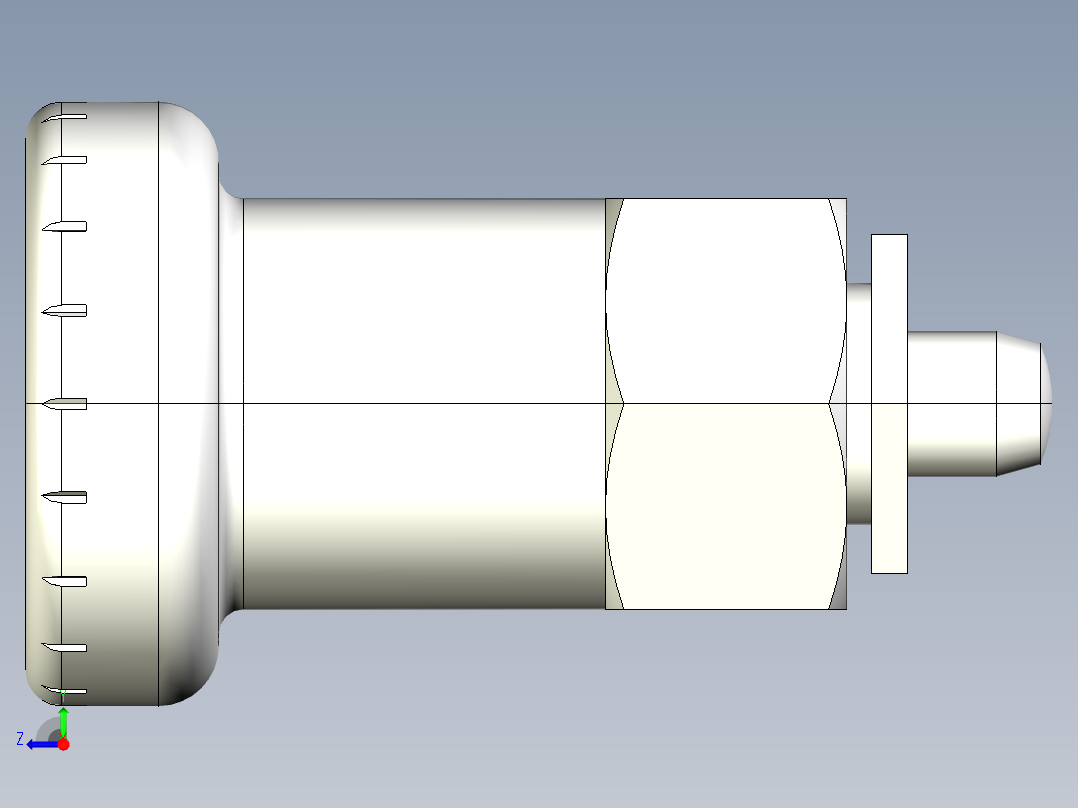 分割定位柱(薄板用)2212-3D多系列多零件图纸模型右视图