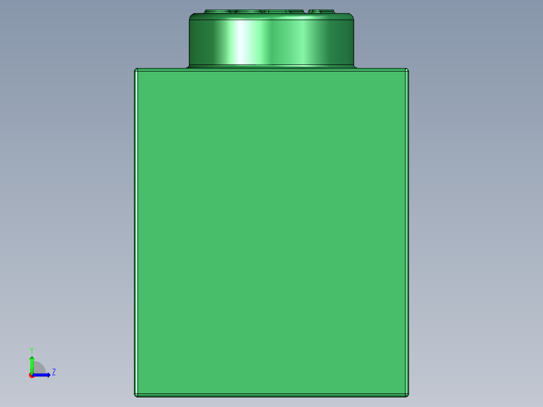 乐高套装 4421基本积木-4112838 - 3010 Dark Green Brick 1 x 4.STEP左视图