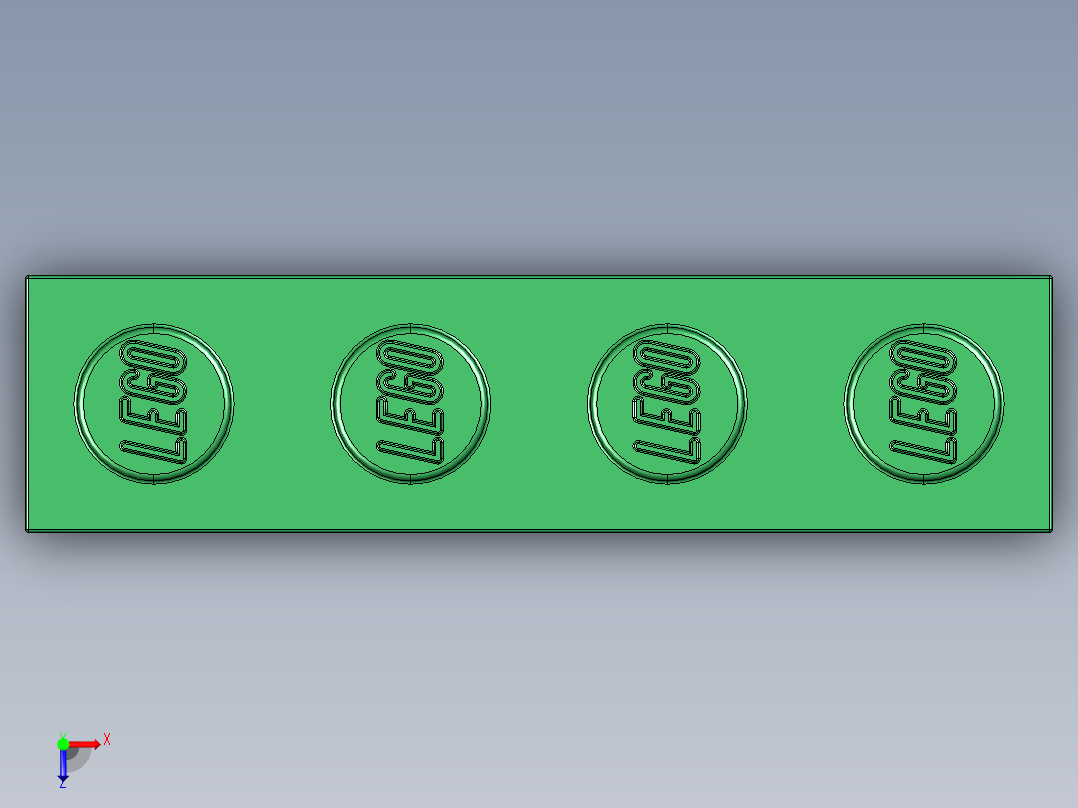 乐高套装 4421基本积木-4112838 - 3010 Dark Green Brick 1 x 4.STEP俯视图