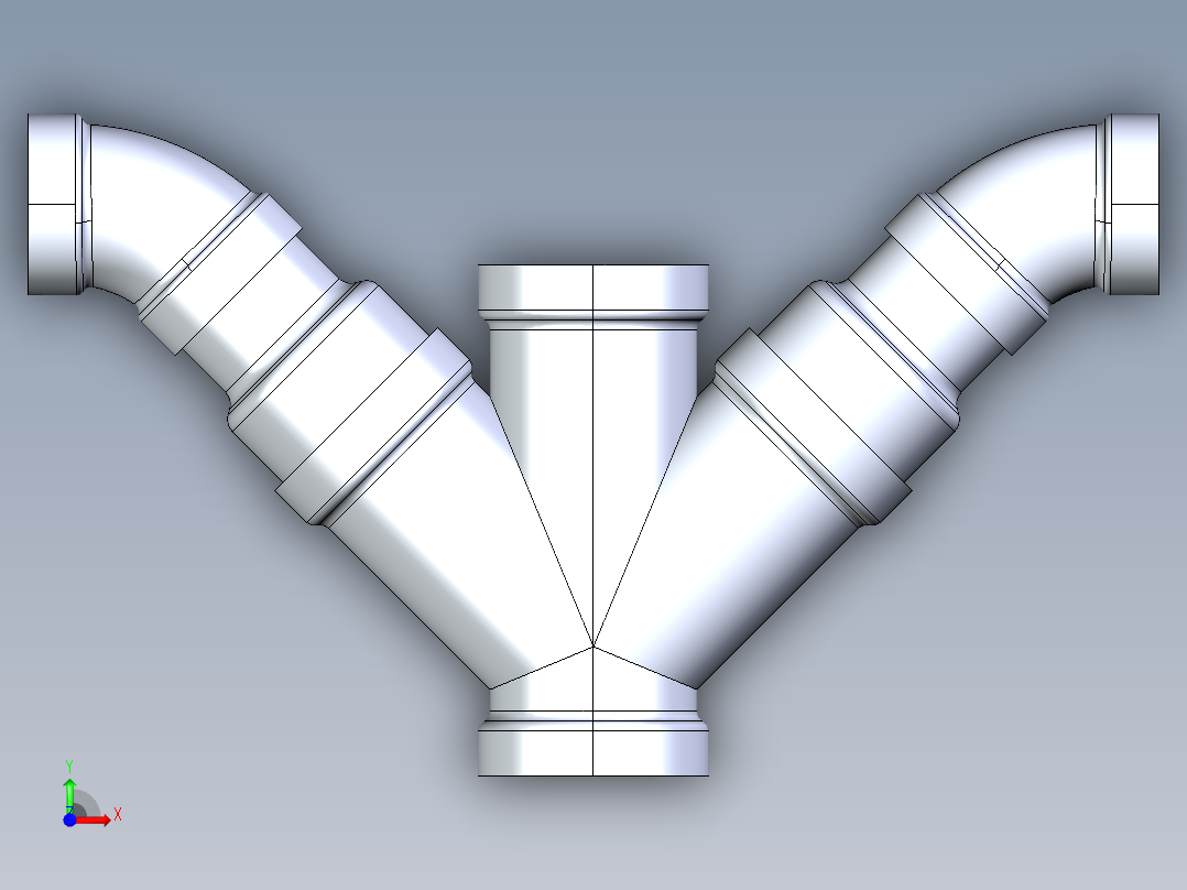 船舶管路系统S12_SeaDrainPLUS_DoubleComboReducingWye-SxSxSxS_37E268235_4x3in Sea Drain Plus - Double Combo Reducing Wye - SxSxSxS前视图