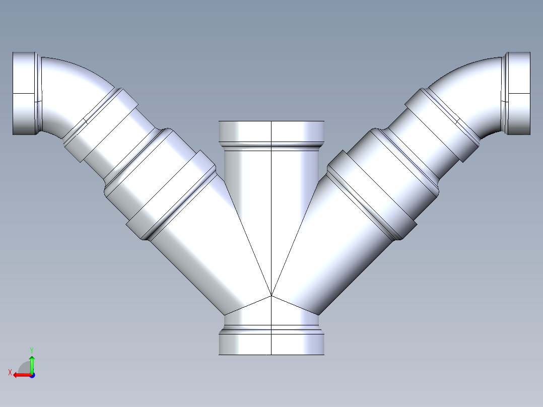 船舶管路系统S12_SeaDrainPLUS_DoubleComboReducingWye-SxSxSxS_37E268235_4x3in Sea Drain Plus - Double Combo Reducing Wye - SxSxSxS后视图