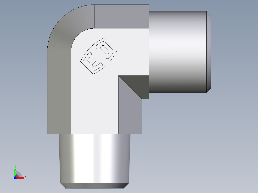 卡套式工业通用硬管接头EO_Male_stud_elbow_WE08LLM71X前视图