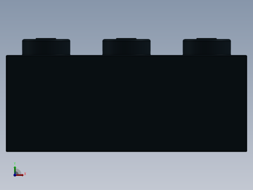 乐高套装 4421基本积木-362226 Black Brick 1 x 3.SLDPRT前视缩略图