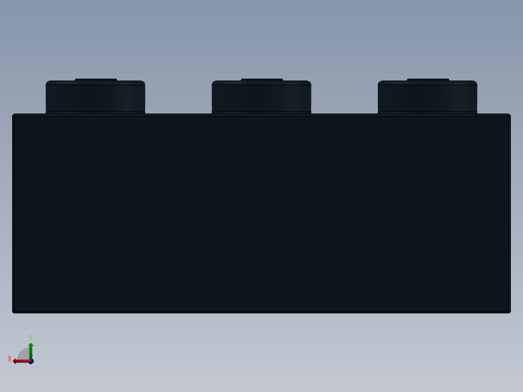 乐高套装 4421基本积木-362226 Black Brick 1 x 3.SLDPRT后视图