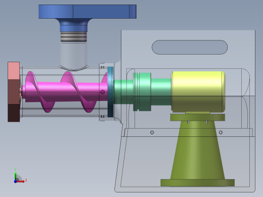 家用电动绞肉机设计（含三维SW模型+CAD图纸+说明）前视缩略图