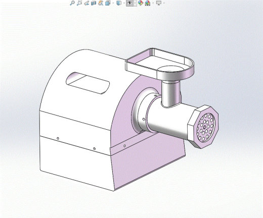 家用电动绞肉机设计（含三维SW模型+CAD图纸+说明）缩略图