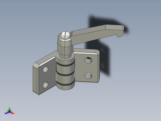 型材-KJN 45X45 DIE-CAST COMBI HINGE WITH LOCKING LEVER 095ZF4545F00S正等轴测缩略图