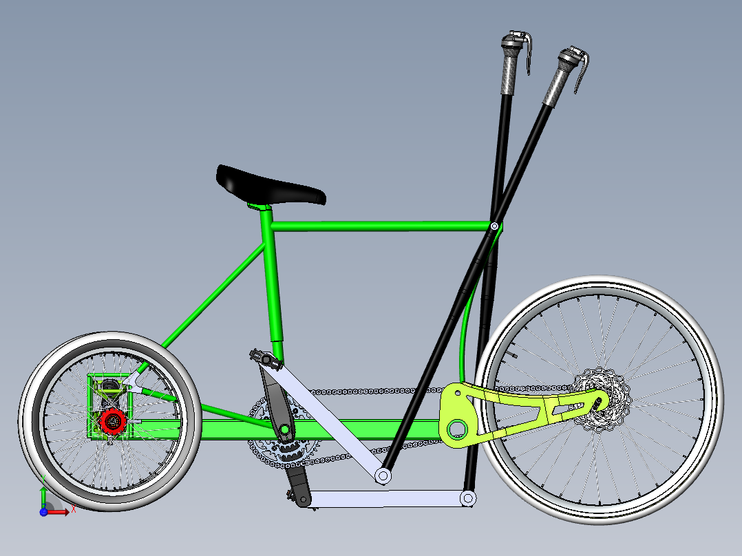 创意三轮车--sw后视图