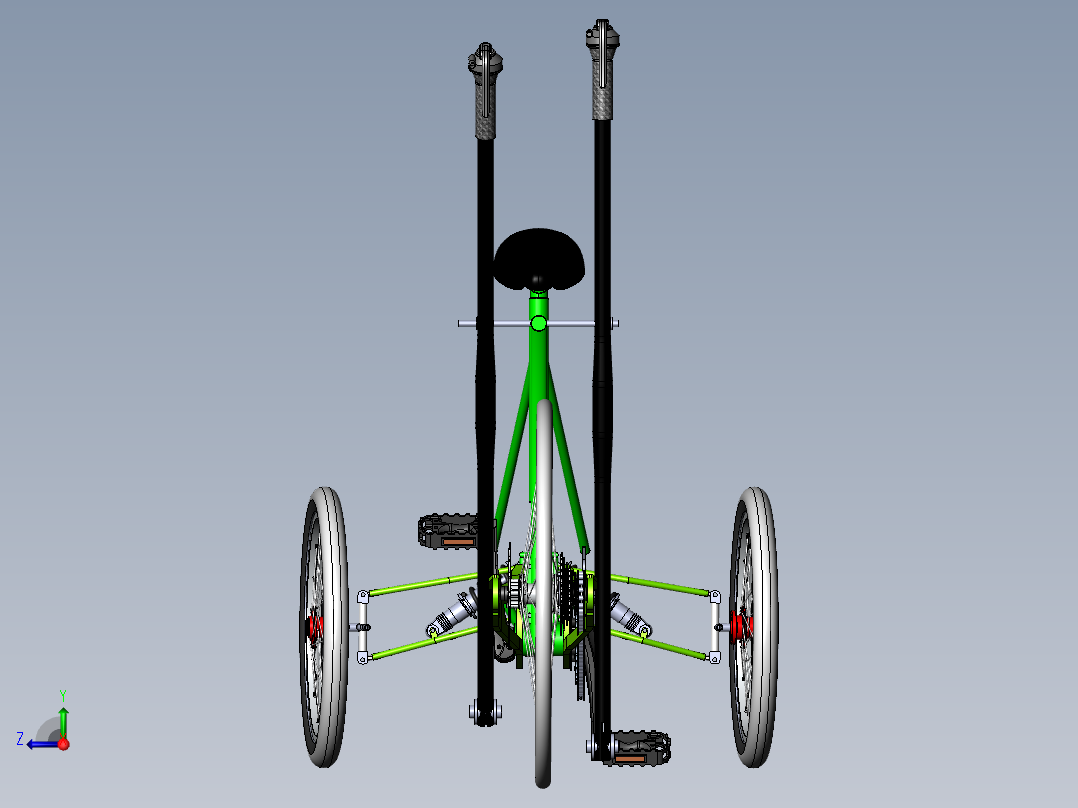 创意三轮车--sw左视图