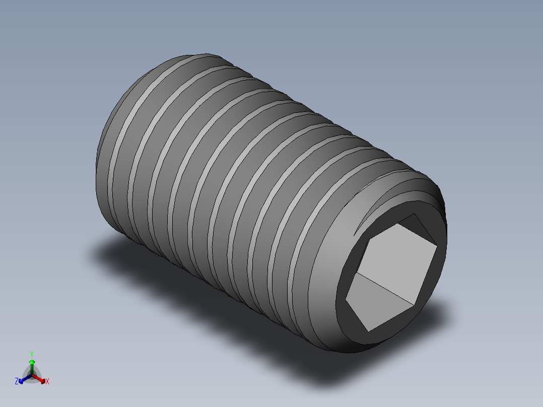 DIN 913-ISO 4026 固定螺钉-M18 L=30.SLDPRT正等轴测图