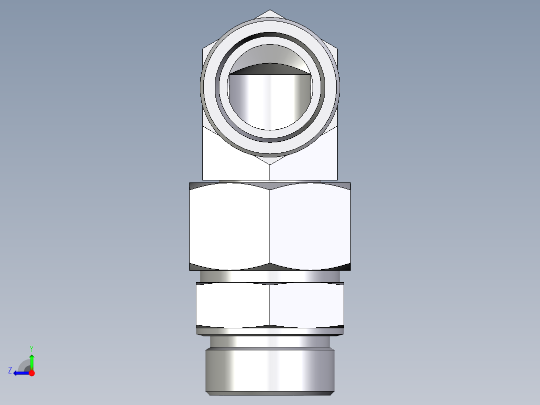 卡套式工业通用硬管接头EO_Assembled_adjustable_standpipe_elbow_EVW38SMOMD71右视图