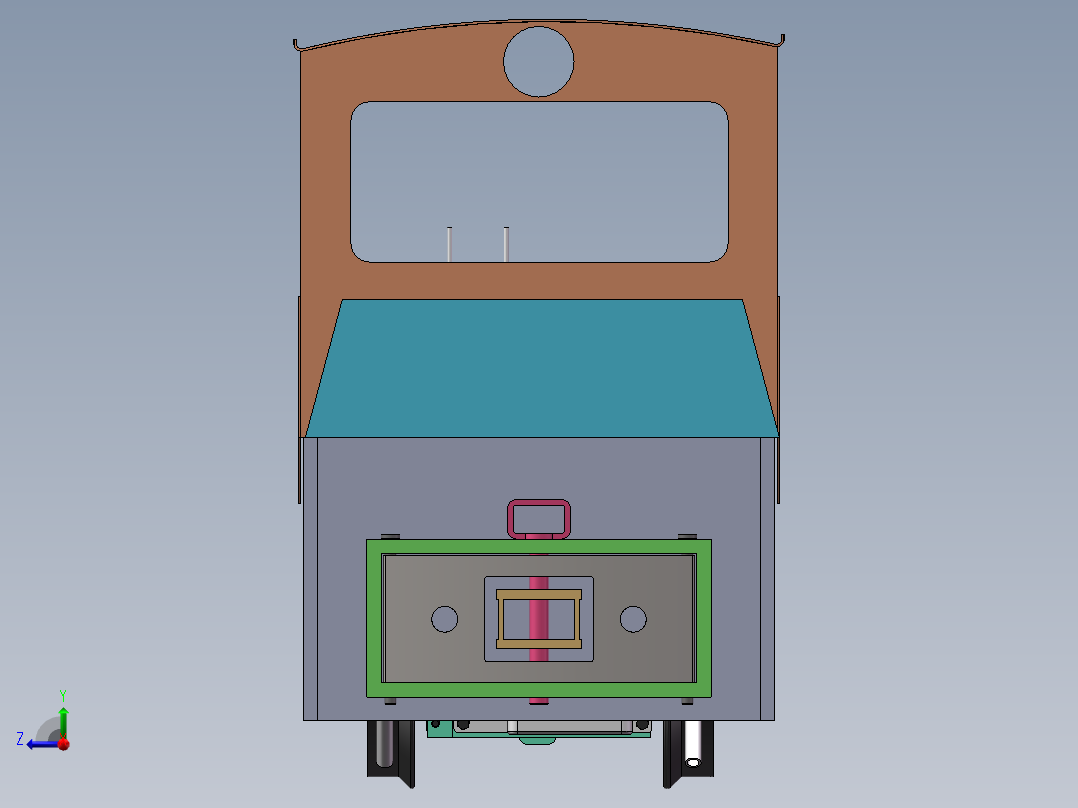 5t轨道矿车牵引车sw18可编辑右视图