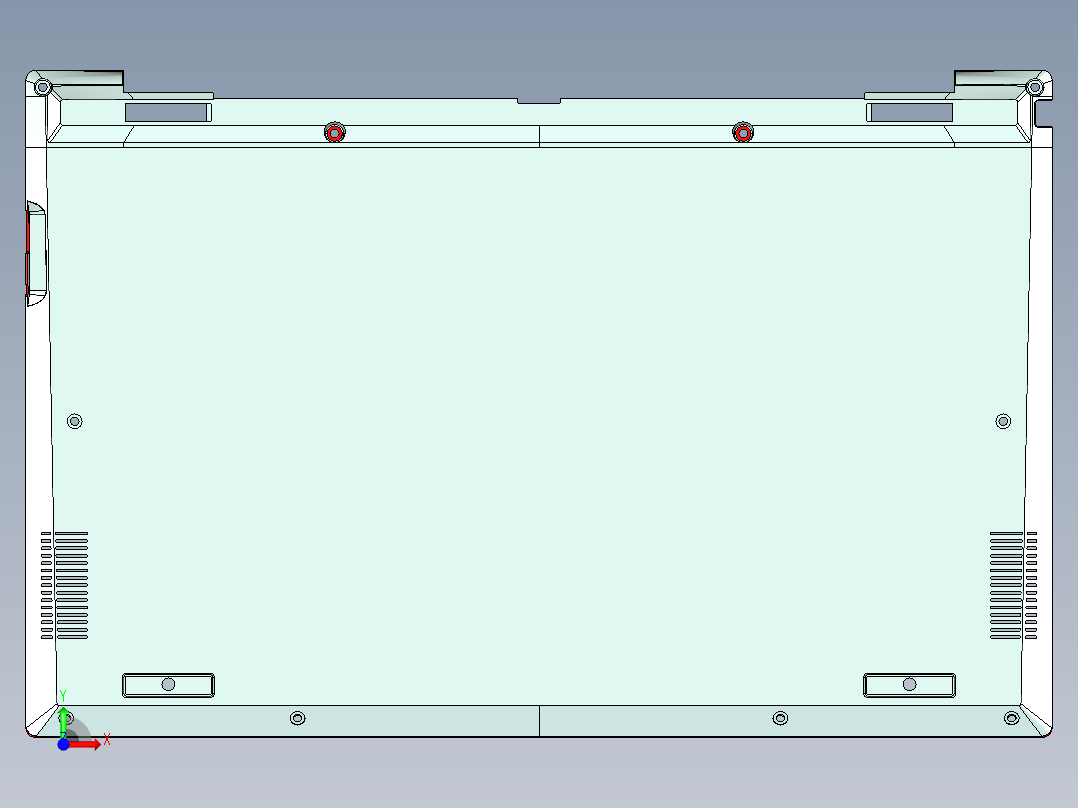 电脑底壳铣外形加避位ug刀路程序模型前视图
