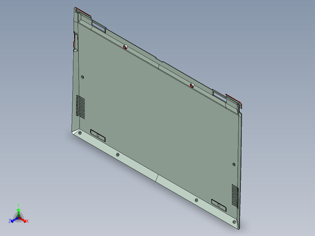 电脑底壳铣外形加避位ug刀路程序模型正等轴测图