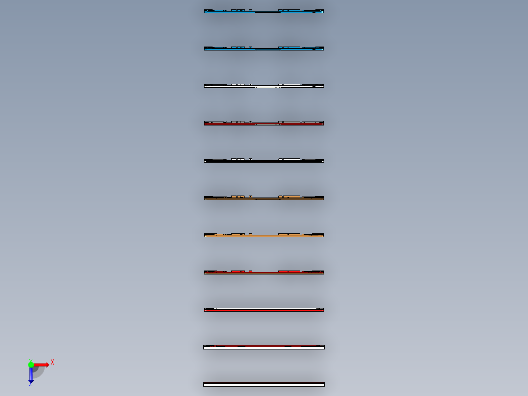 EDB41-C-笔记本CNC工装夹具三维模型4CELL-JP版本俯视图