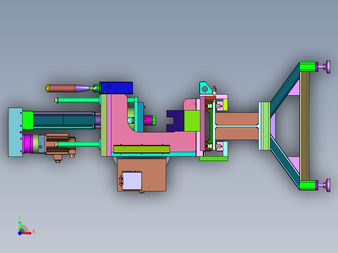弯曲杆压直装置前视图