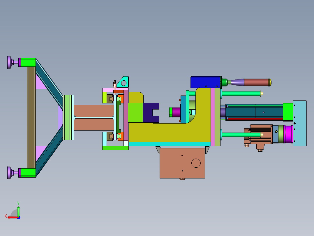 弯曲杆压直装置后视图