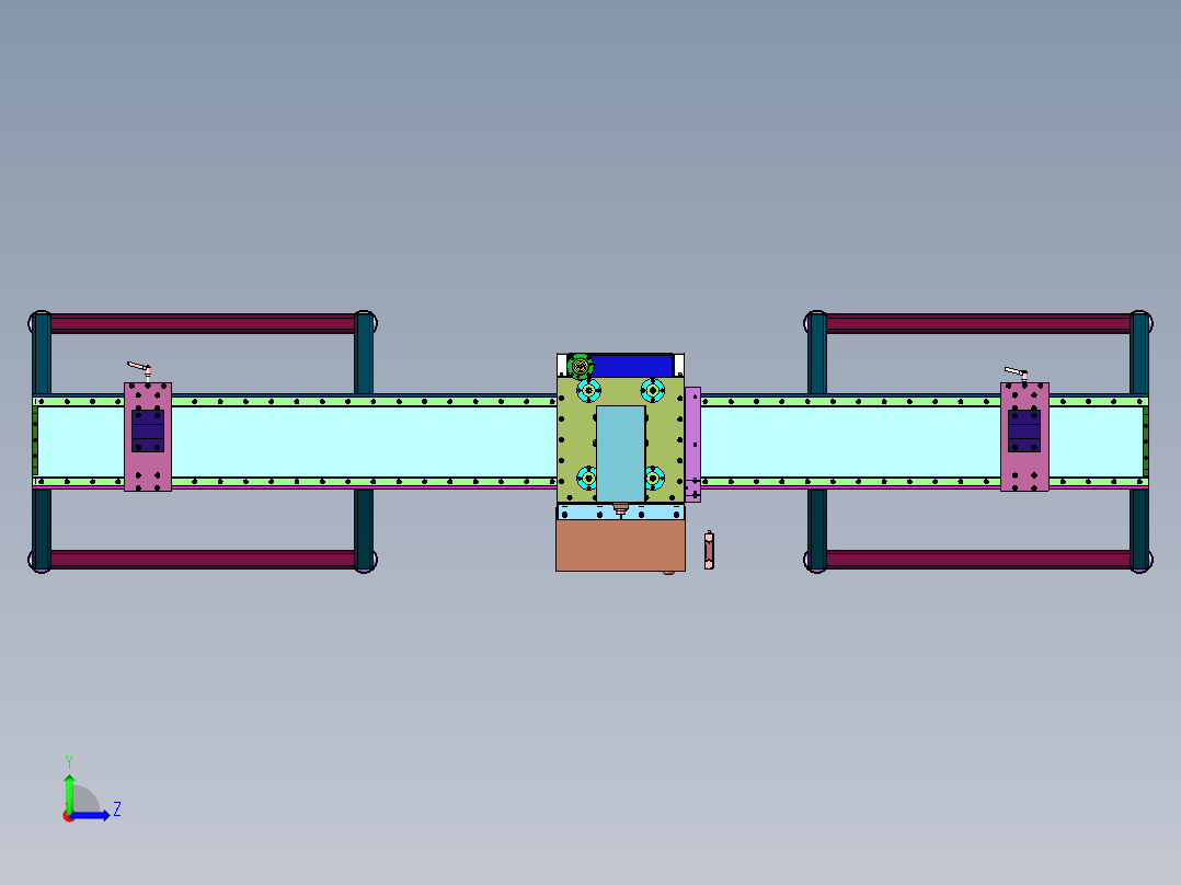 弯曲杆压直装置左视图