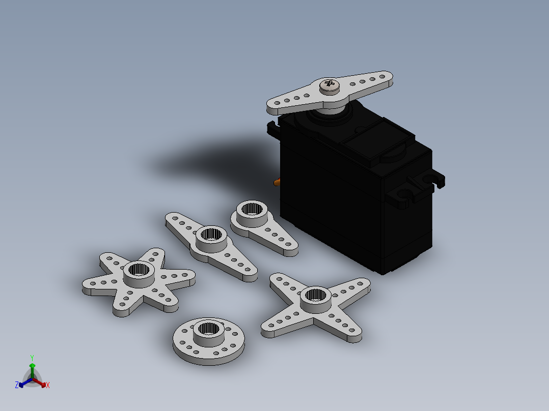 舵机(67)正等轴测图