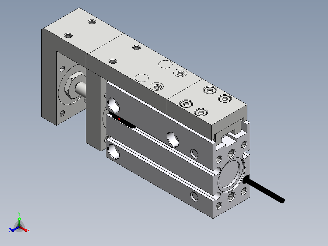 气缸HLH16X30S(0)+(DS1-H-2)正等轴测图