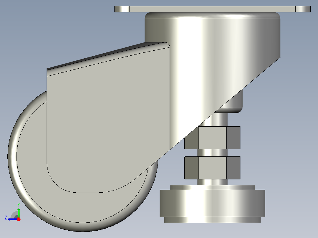福马4寸黑色调节脚5右视图