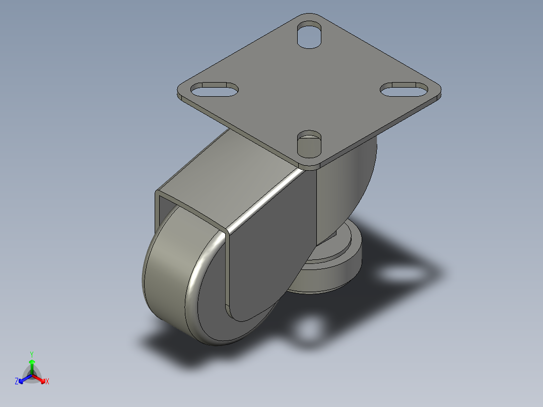 福马4寸黑色调节脚5正等轴测图