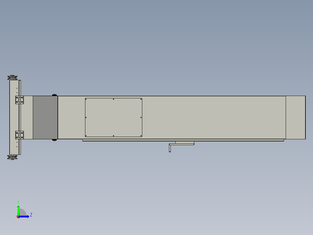 地面驱动式齿形皮带升降机左视图