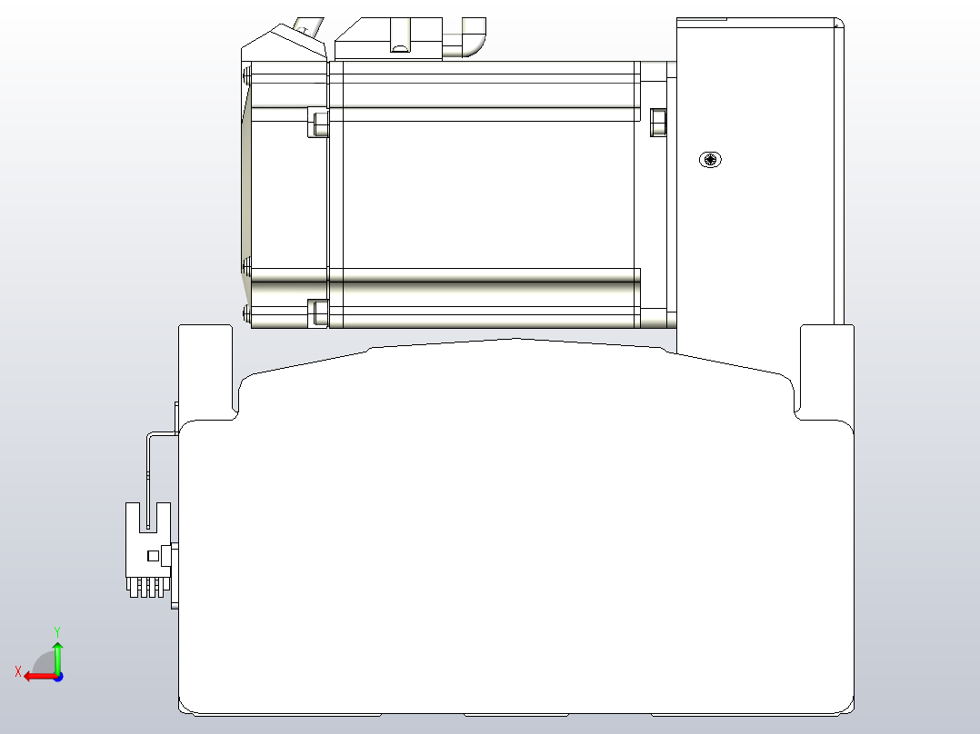 皮带直线轴半封闭可选导轨TPA-HNB-202D-140-L1000-LU-C-P75-N3后视图