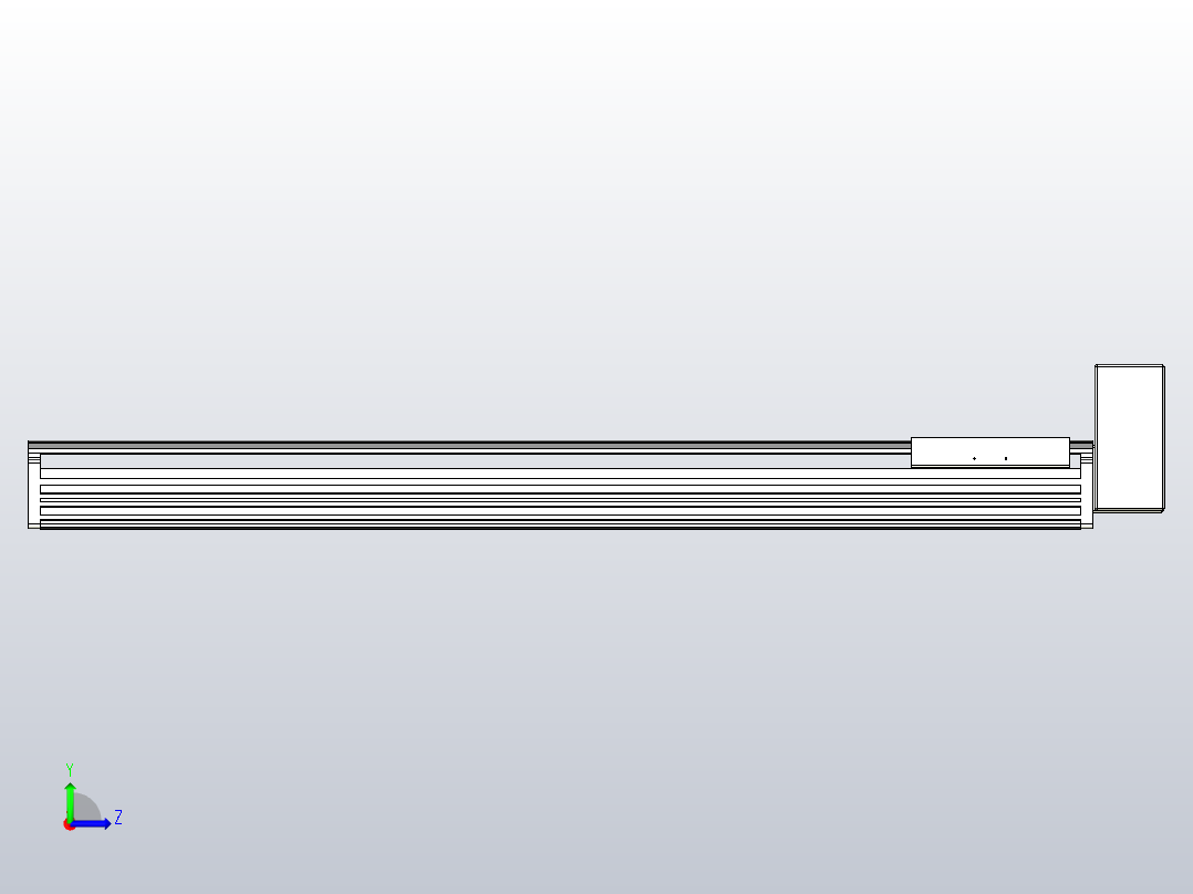 皮带直线轴半封闭可选导轨TPA-HNB-202D-140-L1000-LU-C-P75-N3左视图