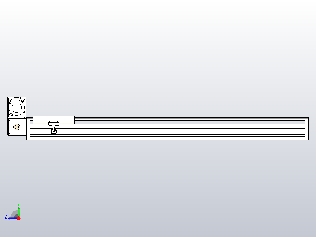 皮带直线轴半封闭可选导轨TPA-HNB-202D-140-L1000-LU-C-P75-N3右视图