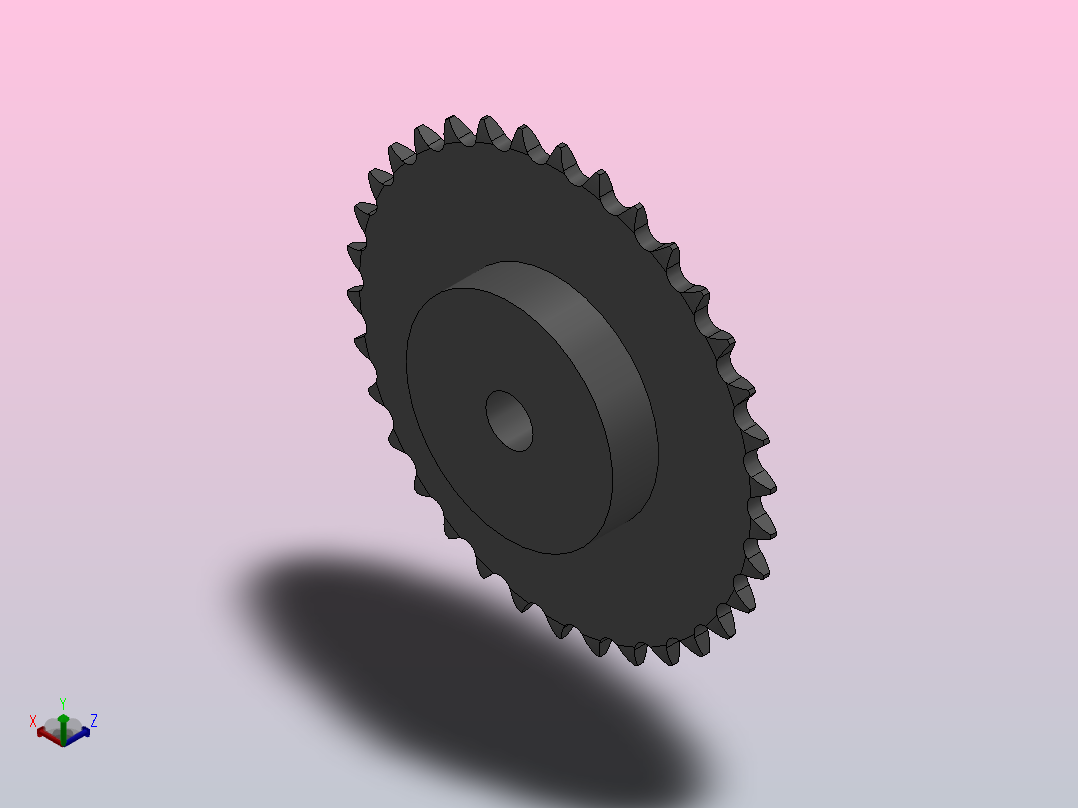 直孔链轮083／084型_34-083／084-1正等轴测图