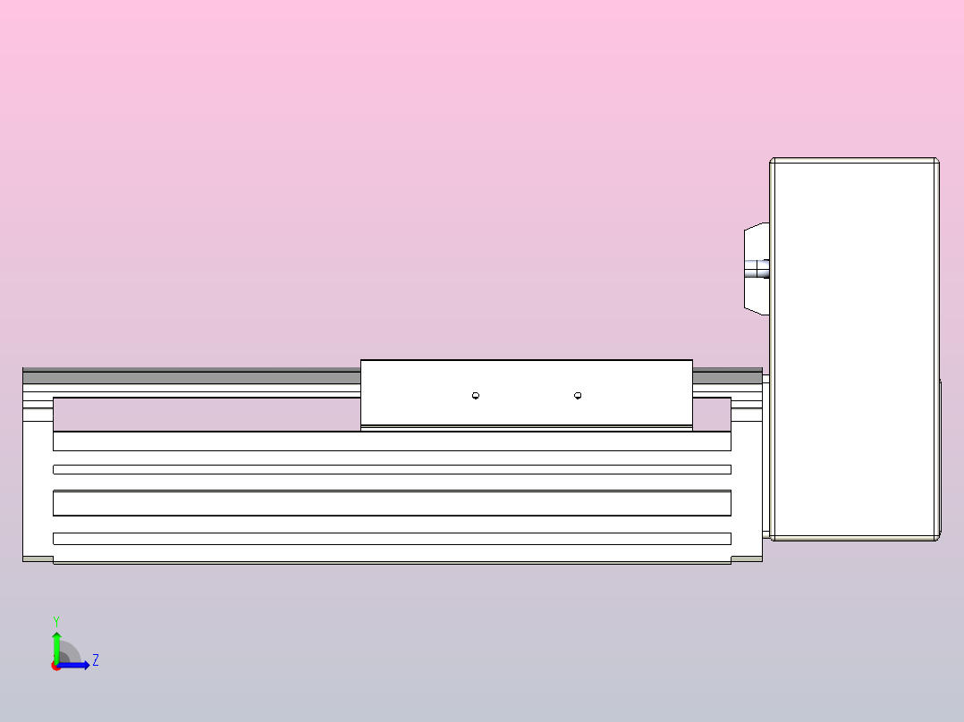 皮带直线轴半封闭可选导轨TPA-HNB-140D-120-L50-LU-C-P40-N3左视图