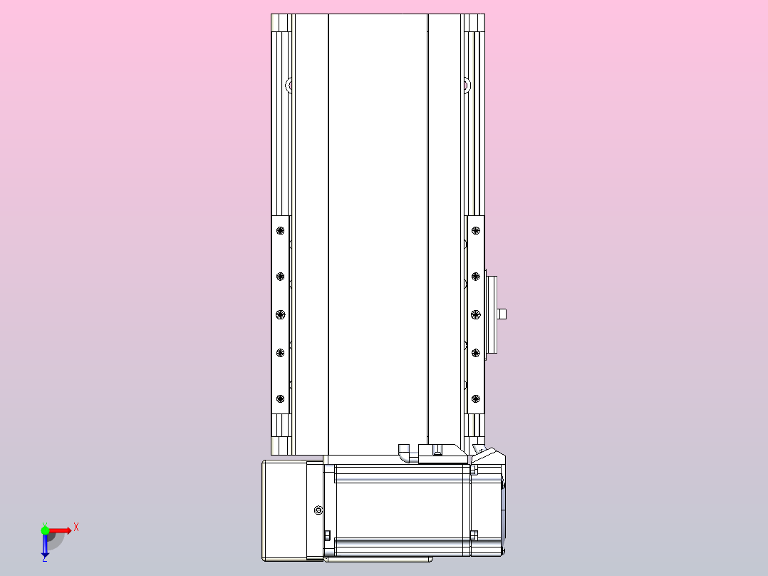 皮带直线轴半封闭可选导轨TPA-HNB-140D-120-L50-LU-C-P40-N3俯视图