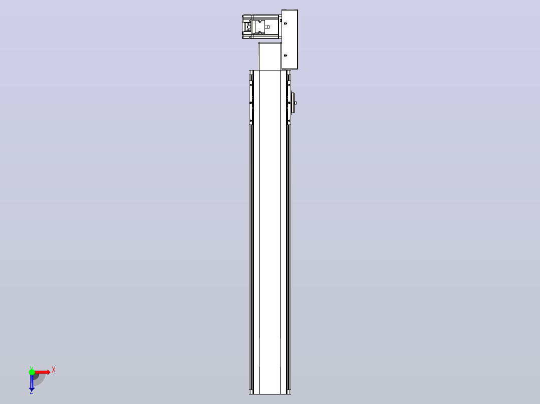 皮带直线轴半封闭可选导轨TPA-HNB-105D-90-L600-ML-Y-P20-N3俯视图