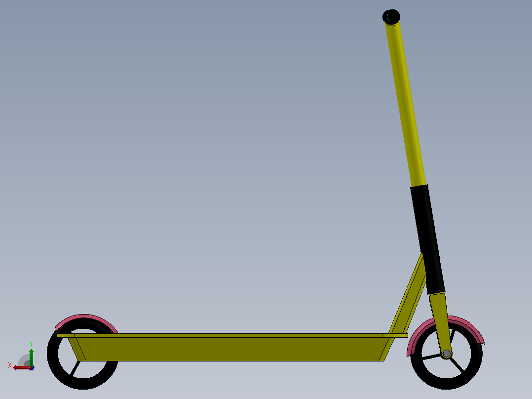 小型滑轮车后视图