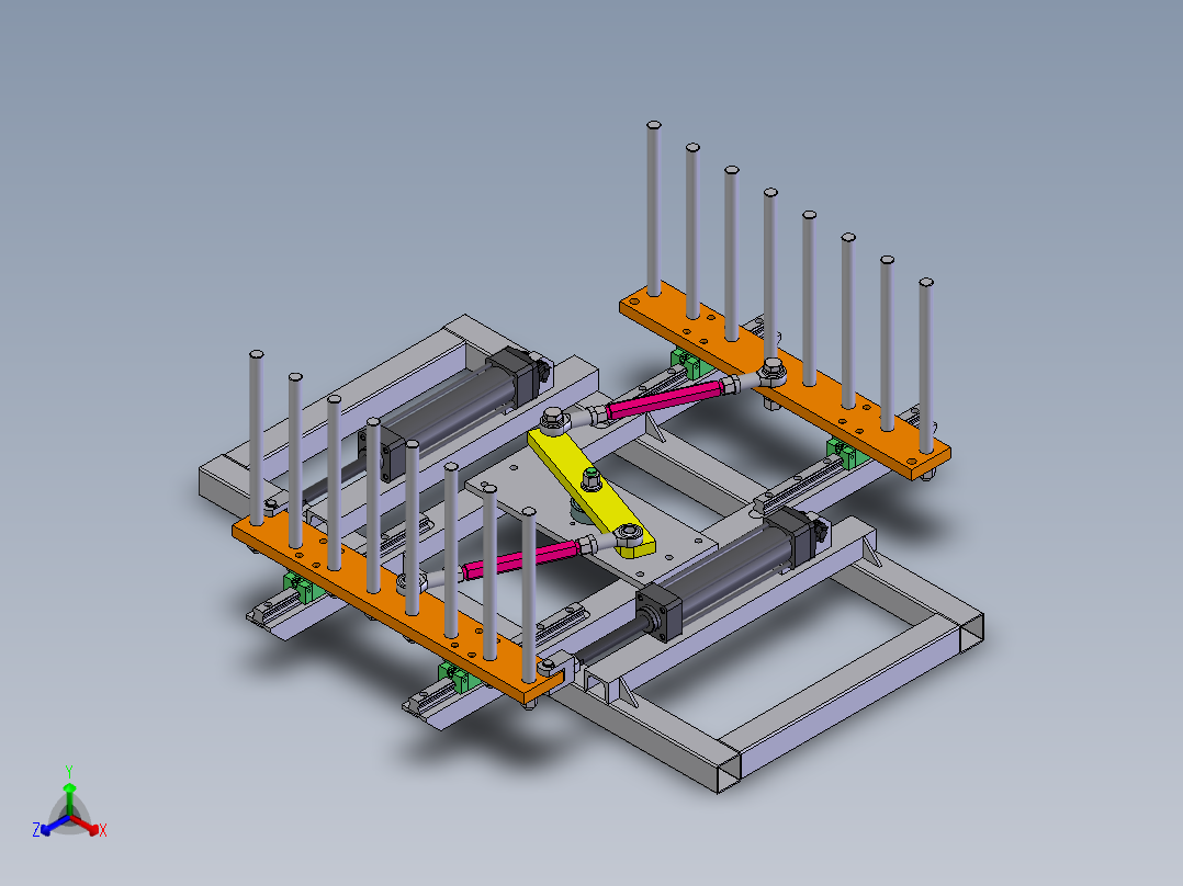 对中夹紧机构正等轴测图