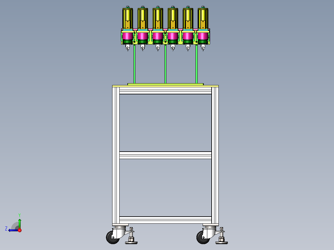 多工位气动打孔工装sw18可编辑右视图