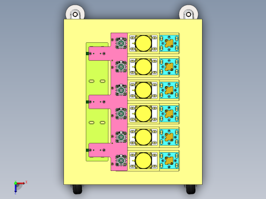 多工位气动打孔工装sw18可编辑俯视缩略图