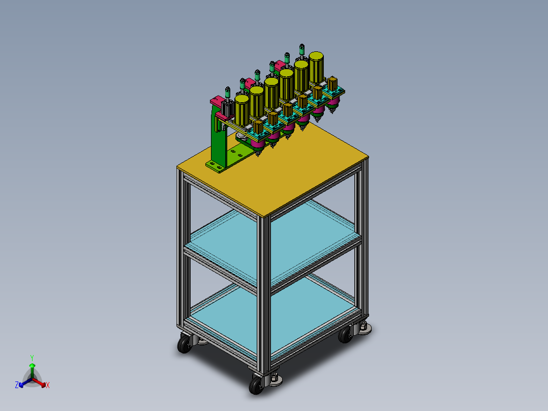 多工位气动打孔工装sw18可编辑正等轴测图
