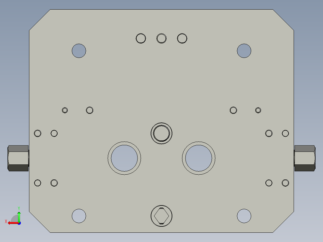 3轴数控铣床的夹具STP格式后视图