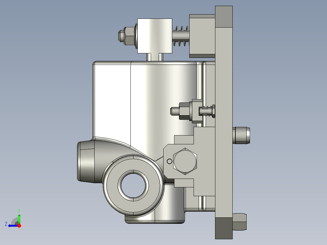 3轴数控铣床的夹具STP格式右视图