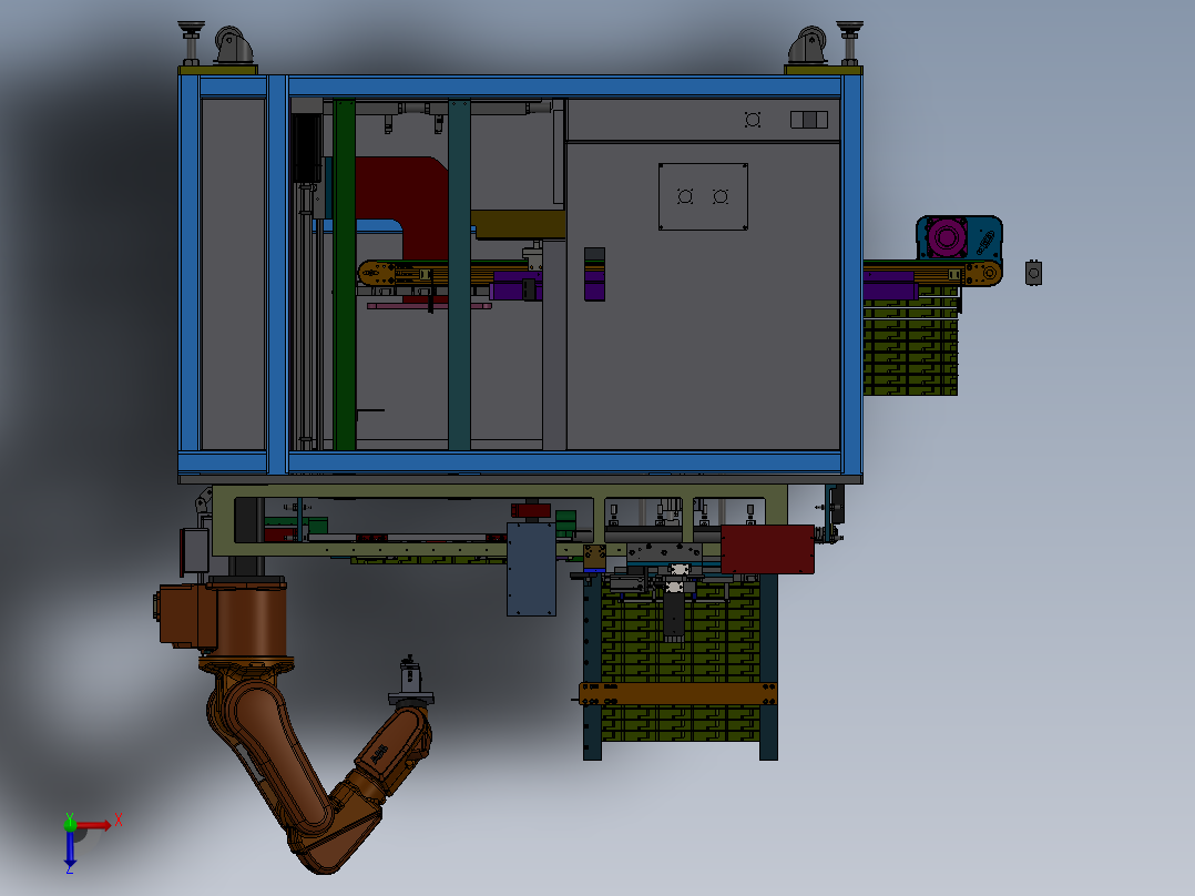 E418 TRAY盘自动上下料机俯视图