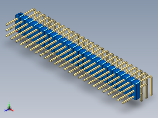 彩色公排针 100mil 2.54mm 系列-DS1022_blue_3x25p_100mil_TypeD_rev1.0