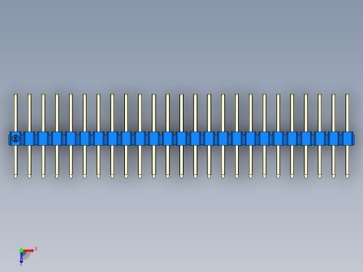彩色公排针 100mil 2.54mm 系列-DS1022_blue_3x25p_100mil_TypeD_rev1.0俯视缩略图