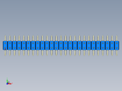 彩色公排针 100mil 2.54mm 系列-DS1022_blue_50p_100mil_TypeSMT_rev1.0前视缩略图